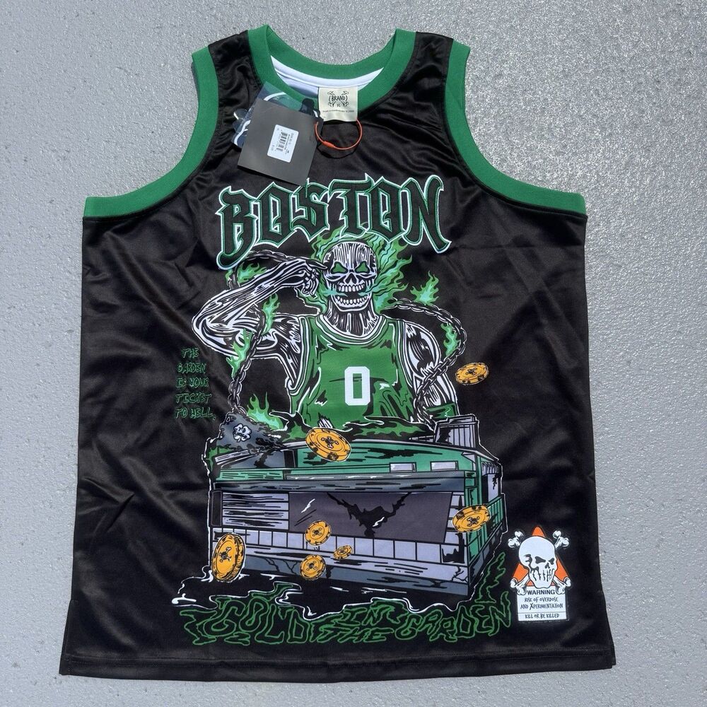 Men's NBA Boston Celtics Jayson Tatum Jersey Brand X Black Size XL